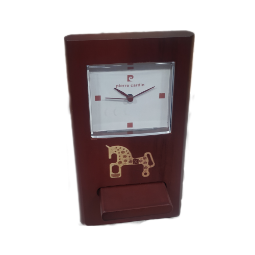 Reloj madera grabado Caballo de Soria blanco